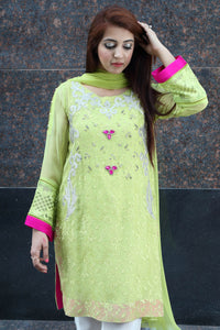 Embroidered Cotton Net Shirt