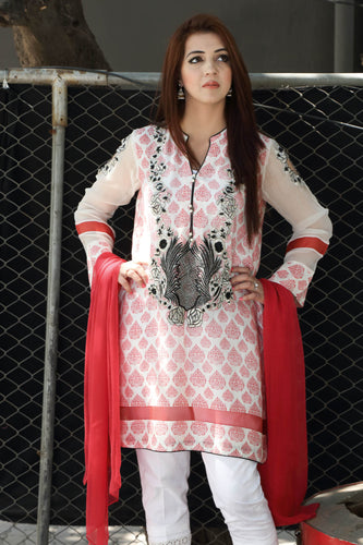 Block print Shirt & Dupatta